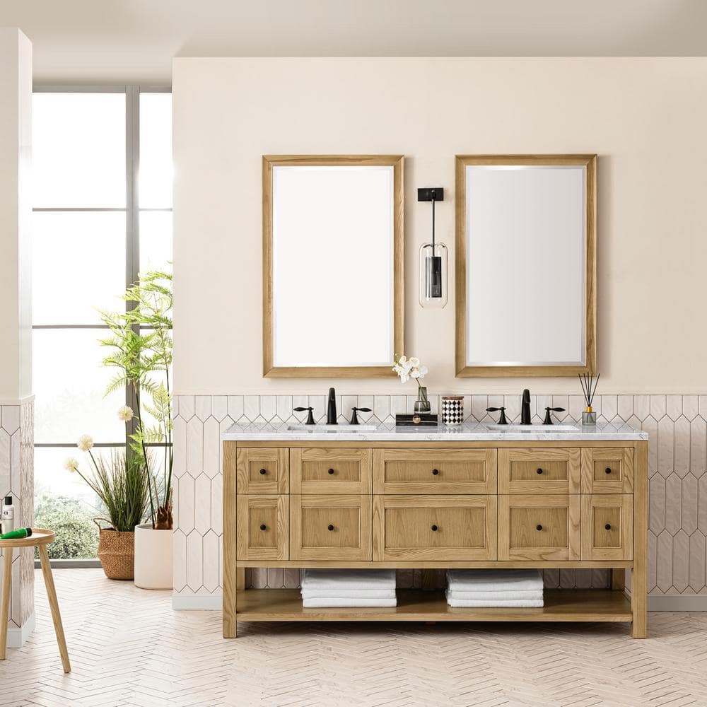 James Martin Vanities Breckenridge 72" Bathroom Vanity in Light Oak with Quartz Top - Image 3