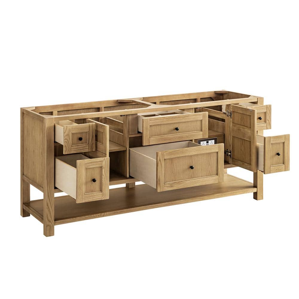 James Martin Vanities Breckenridge 72" Bathroom Vanity in Light Oak with Quartz Top - Image 7