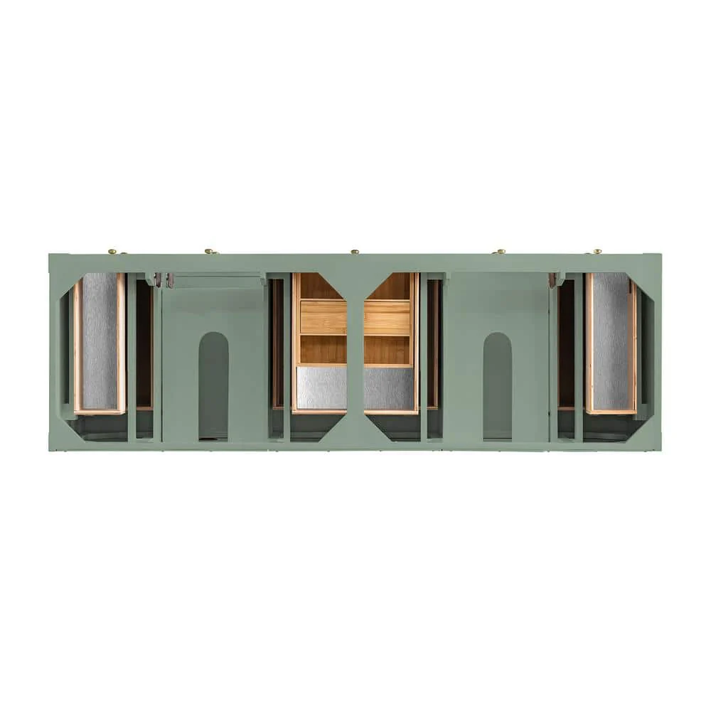 James Martin Vanities Breckenridge 72" Bathroom Vanity in Smokey Celadon with Arctic Fall Top - Image 8