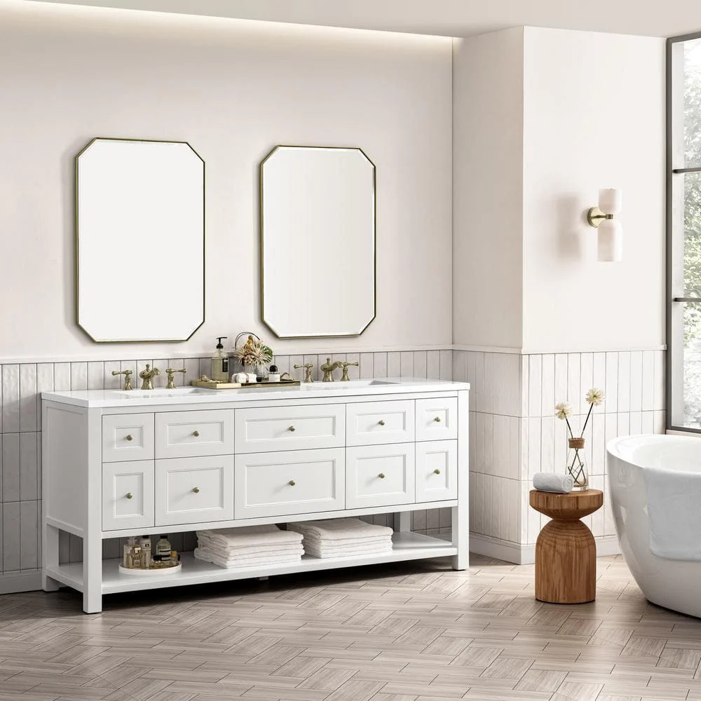 James Martin Vanities Breckenridge 72" Double Bathroom Vanity with White Zeus Quartz Top - Image 4
