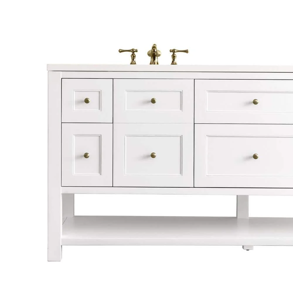 James Martin Vanities Breckenridge 72" Double Bathroom Vanity with White Zeus Quartz Top - Image 7