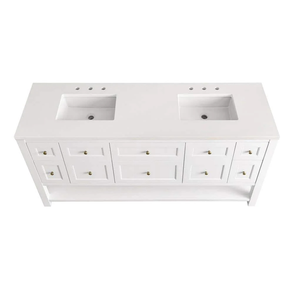James Martin Vanities Breckenridge 72" Double Bathroom Vanity with White Zeus Quartz Top - Image 9