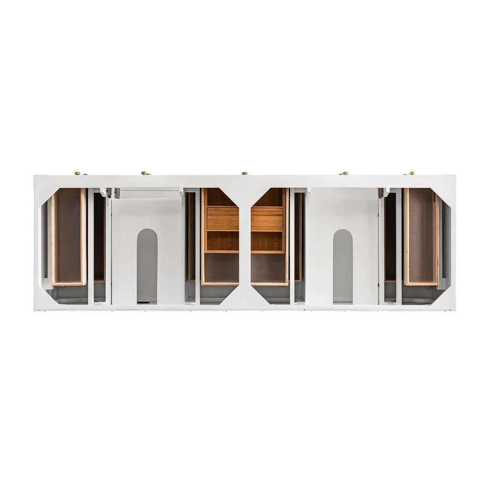 James Martin Vanities Breckenridge 72 in. Bright White Bathroom Vanity with Arctic Fall Top - Image 4