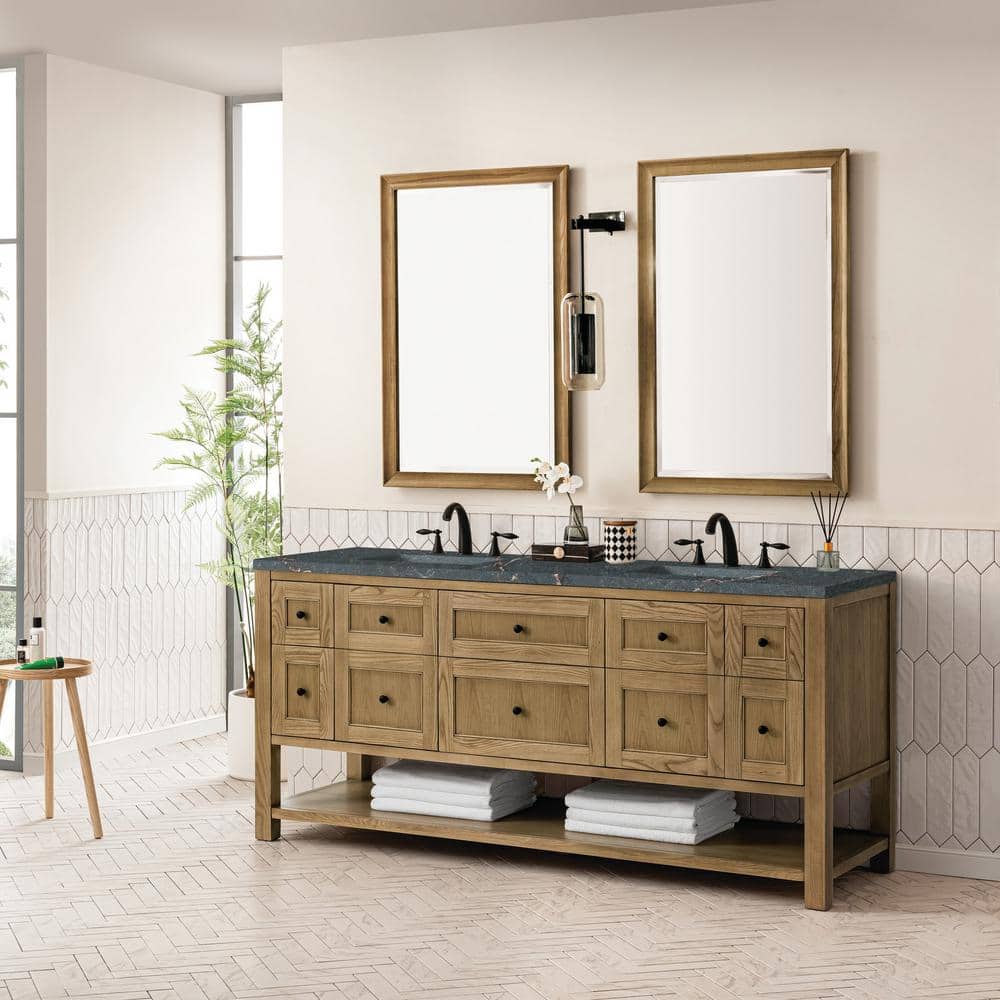 James Martin Vanities Breckenridge Double Bath Vanity, 72 in, Light Natural Oak with Quartz Top - Image 3