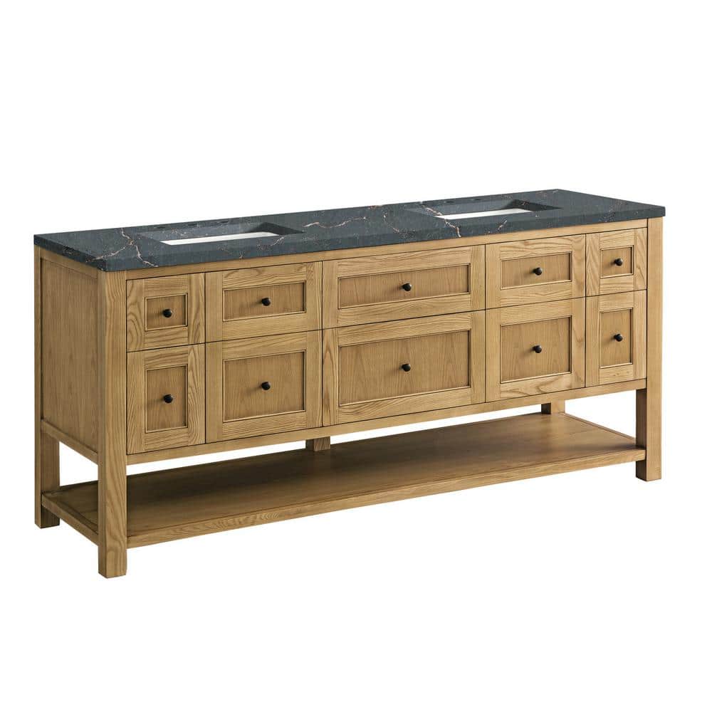 James Martin Vanities Breckenridge Double Bath Vanity, 72 in, Light Natural Oak with Quartz Top - Image 6
