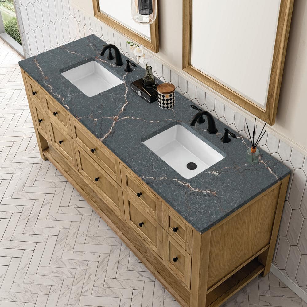 James Martin Vanities Breckenridge Double Bath Vanity, 72 in, Light Natural Oak with Quartz Top - Image 5