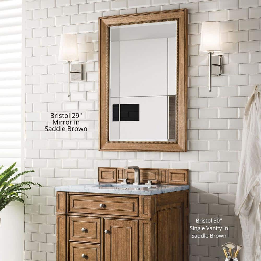 James Martin Vanities Bristol 29" x 40" Saddle Brown Bathroom Vanity Mirror - Image 6