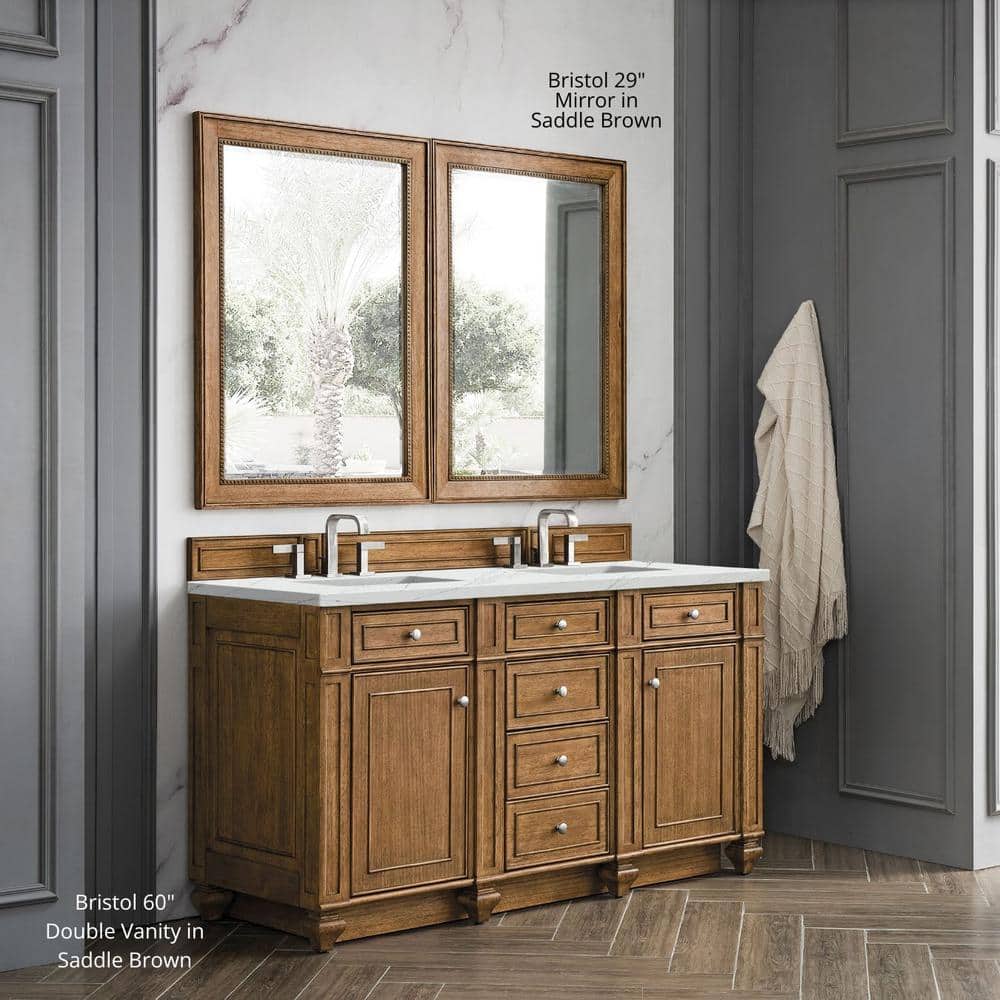 James Martin Vanities Bristol 29" x 40" Saddle Brown Bathroom Vanity Mirror - Image 7