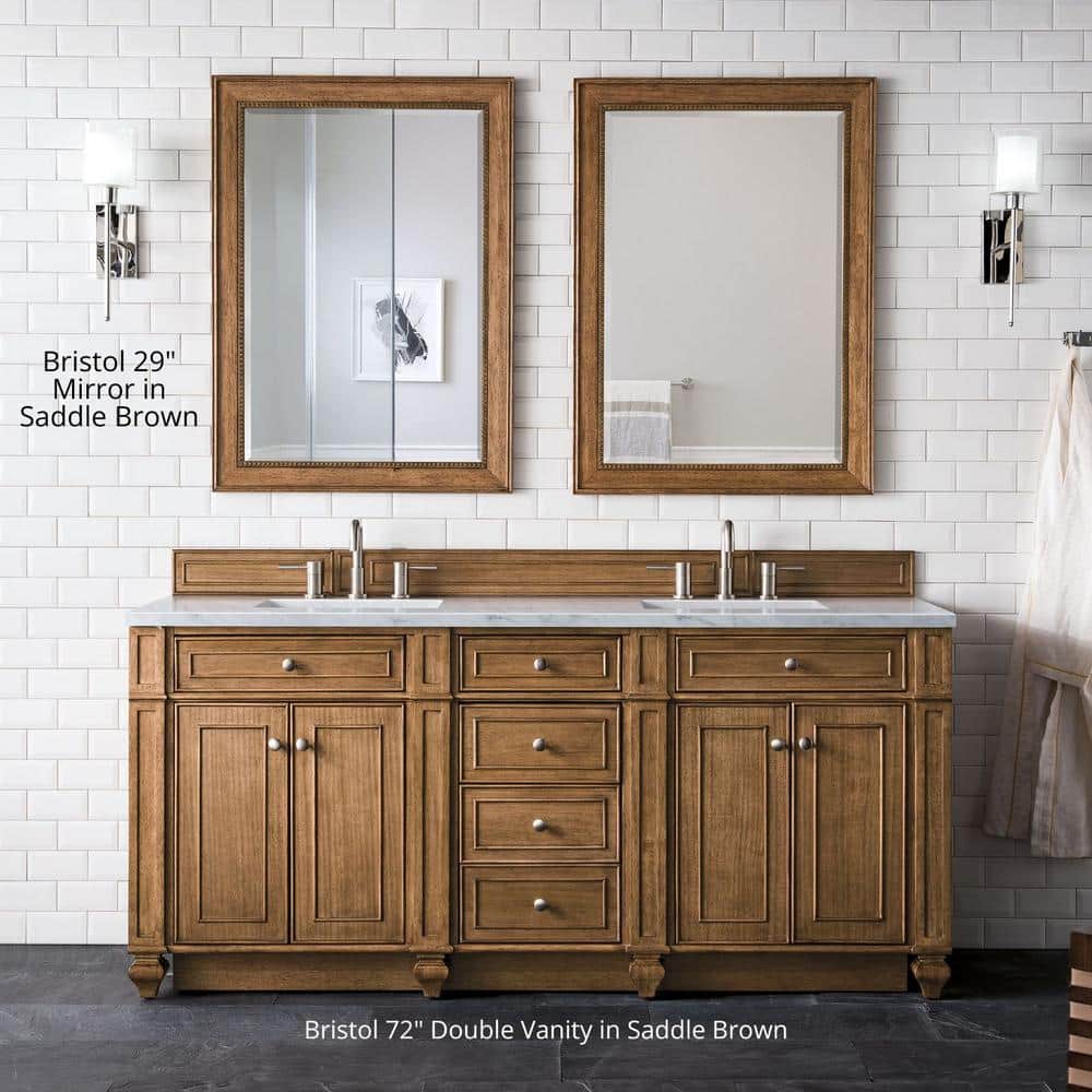 James Martin Vanities Bristol 29" x 40" Saddle Brown Bathroom Vanity Mirror - Image 8