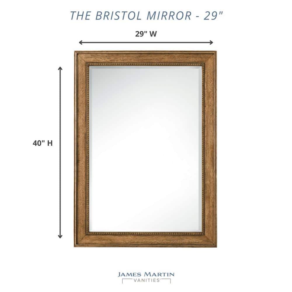 James Martin Vanities Bristol 29" x 40" Saddle Brown Bathroom Vanity Mirror - Image 9