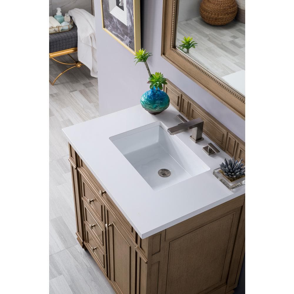 James Martin Vanities Bristol 29" x 40" Whitewashed Walnut Vanity Mirror - Image 5