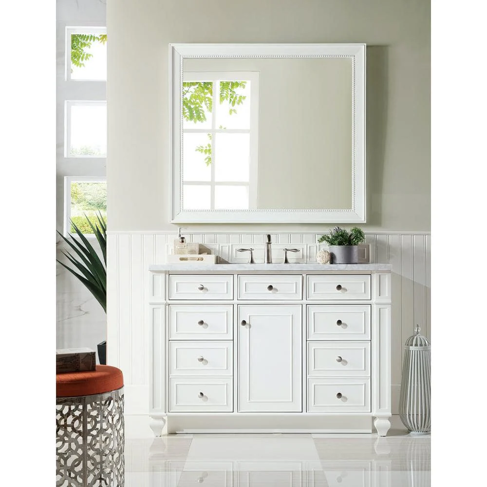 James Martin Vanities Bristol 44" x 40" Bright White Bathroom Vanity Mirror - Image 5