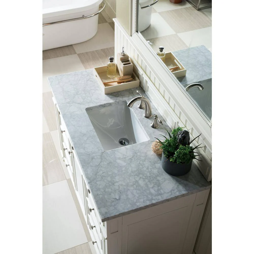 James Martin Vanities Bristol 44" x 40" Bright White Bathroom Vanity Mirror - Image 6