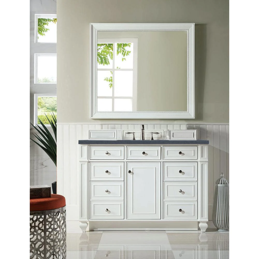 James Martin Vanities Bristol 44" x 40" Bright White Bathroom Vanity Mirror - Image 7