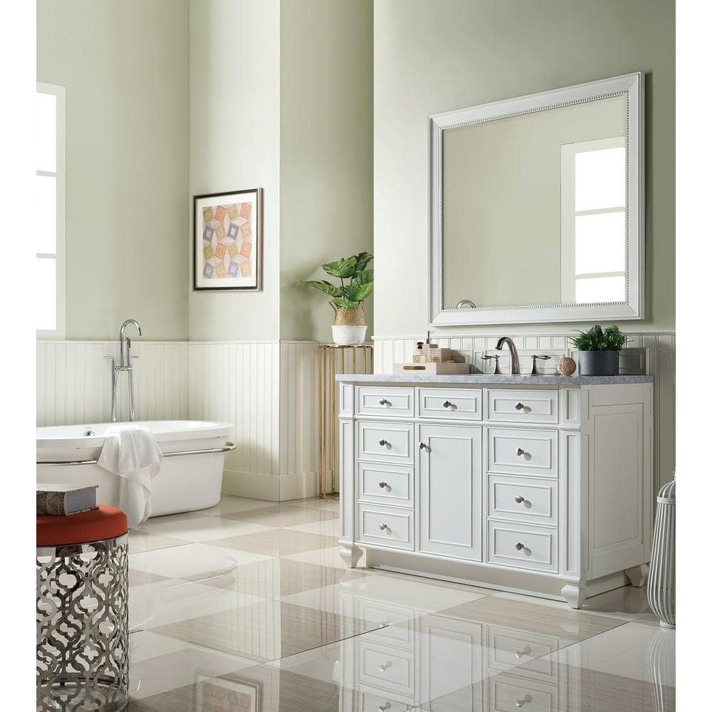James Martin Vanities Bristol 44" x 40" Bright White Bathroom Vanity Mirror - Image 8