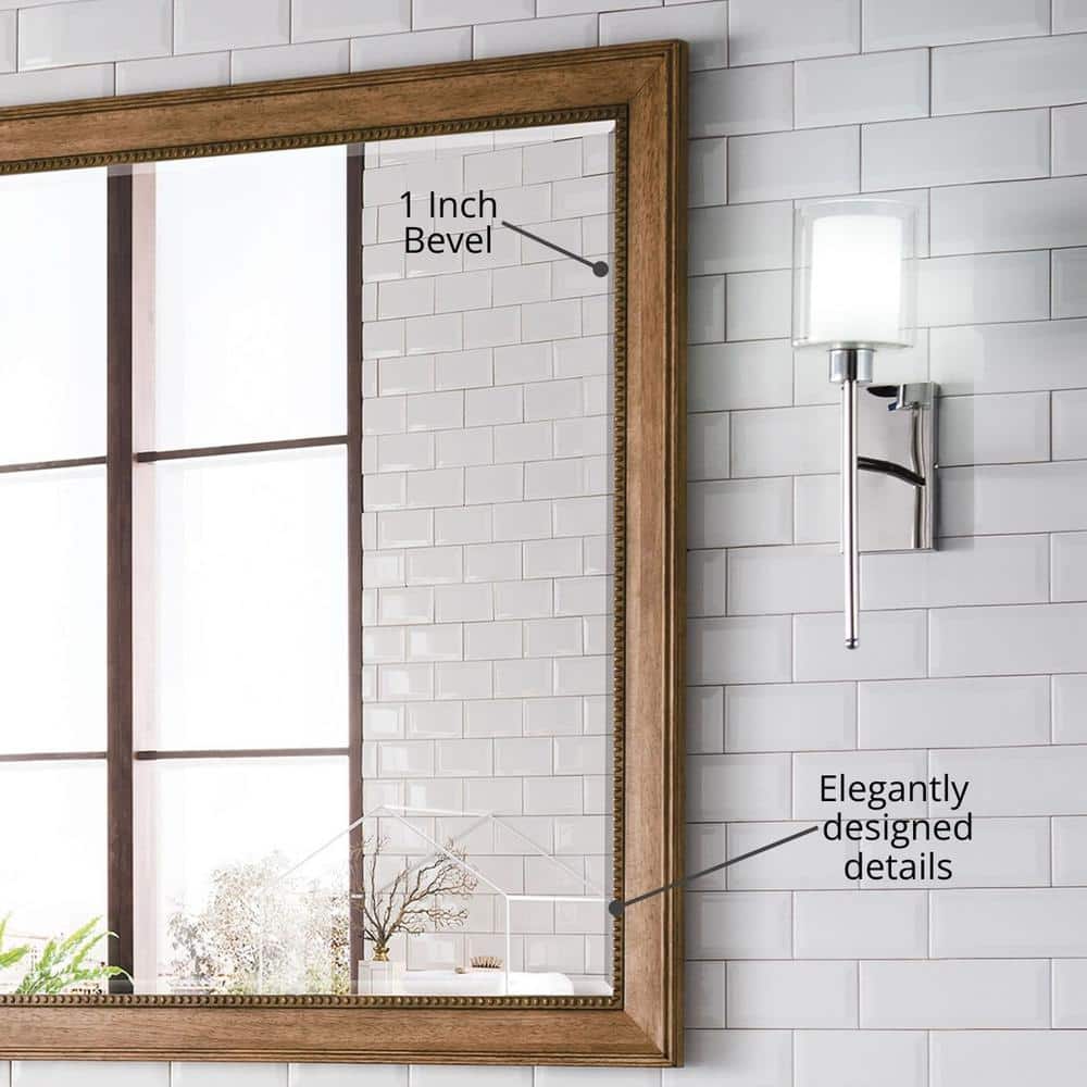 James Martin Vanities Bristol 44" x 40" Saddle Brown Bathroom Vanity Mirror - Image 7