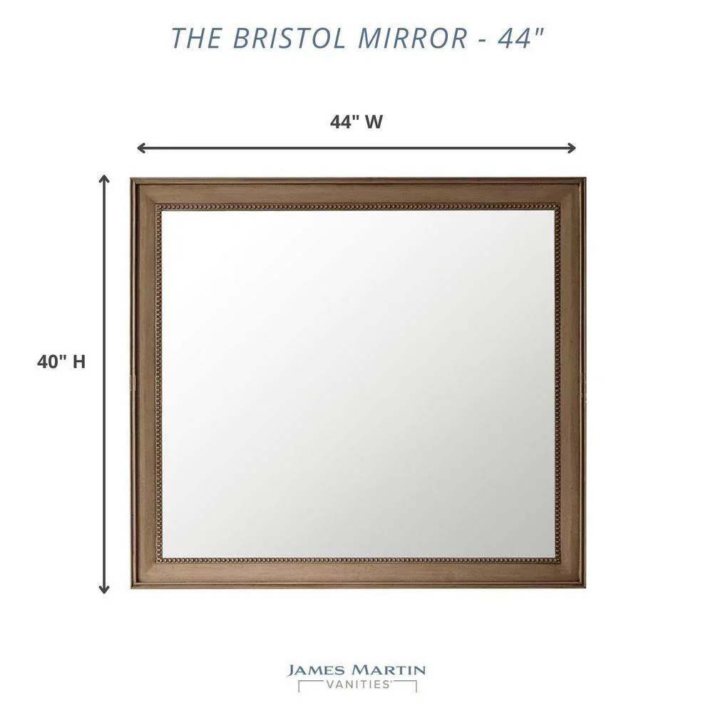 James Martin Vanities Bristol 44" x 40" Whitewashed Walnut Vanity Mirror - Image 6