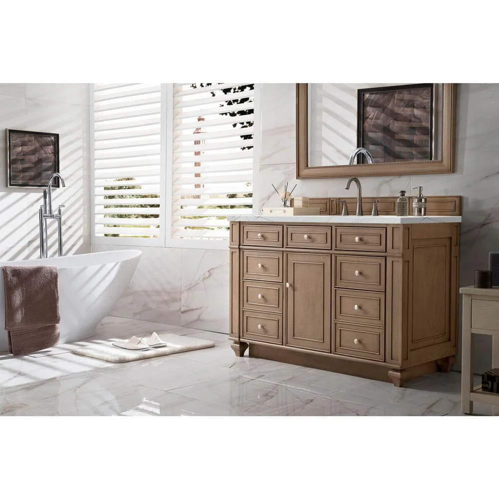 James Martin Vanities Bristol 48" Bathroom Vanity in Whitewashed Walnut with Quartz Top - Image 3