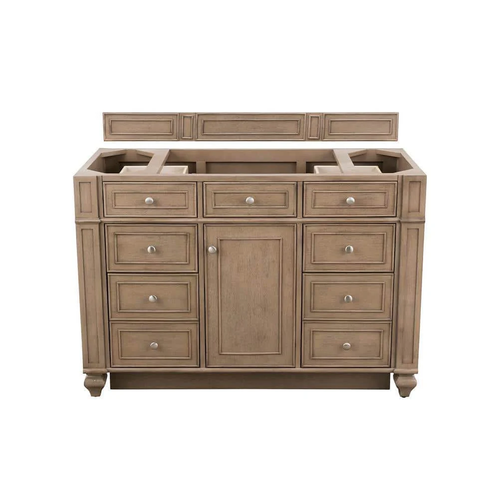 James Martin Vanities Bristol 48" Single Bath Vanity in Whitewashed Walnut with Eternal Jasmine Pearl Quartz Top - Image 5