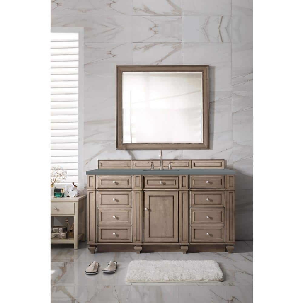 James Martin Vanities Bristol 60" Bathroom Vanity Cabinet in Whitewashed Walnut - Image 4