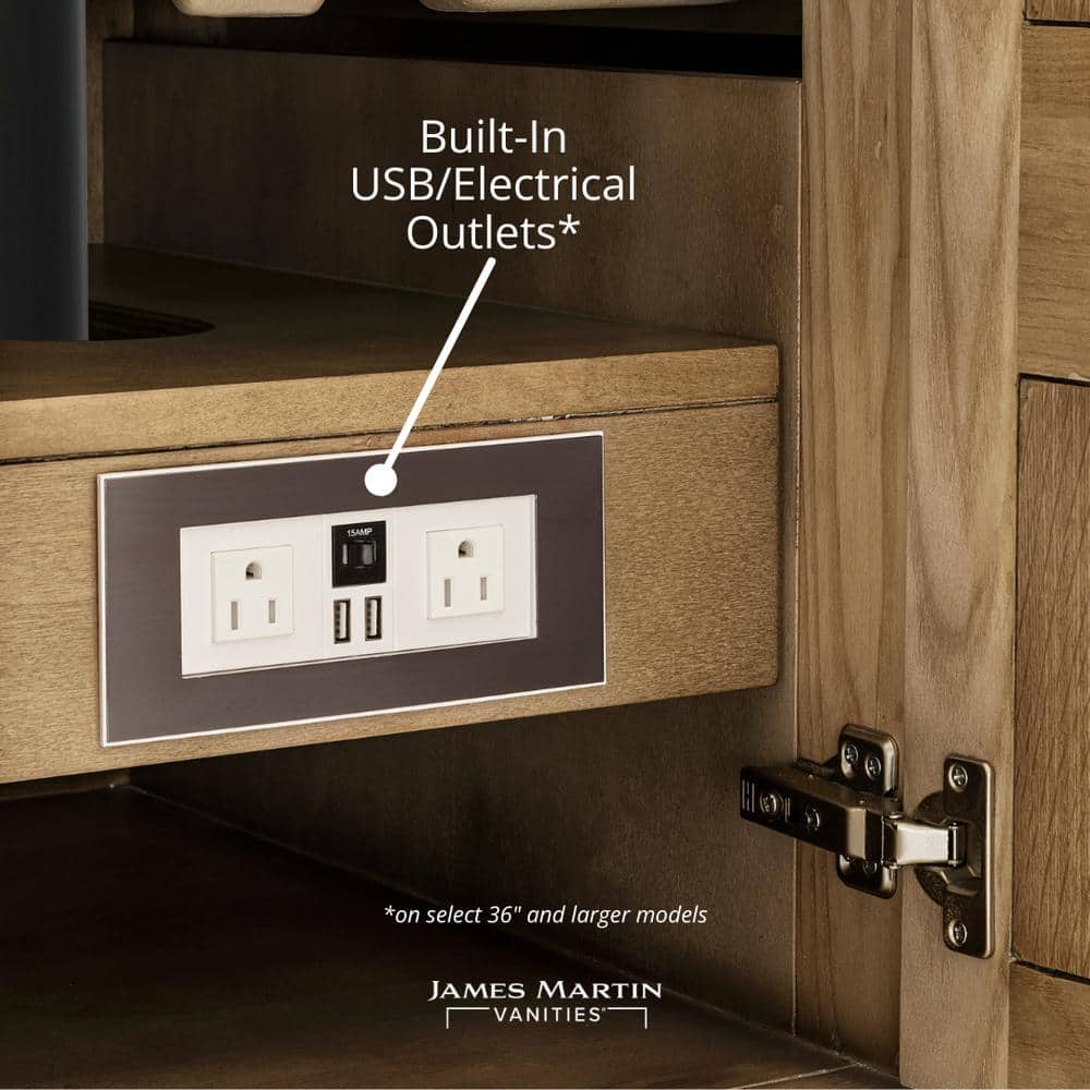 James Martin Vanities Bristol 60" Bathroom Vanity Cabinet in Whitewashed Walnut - Image 8