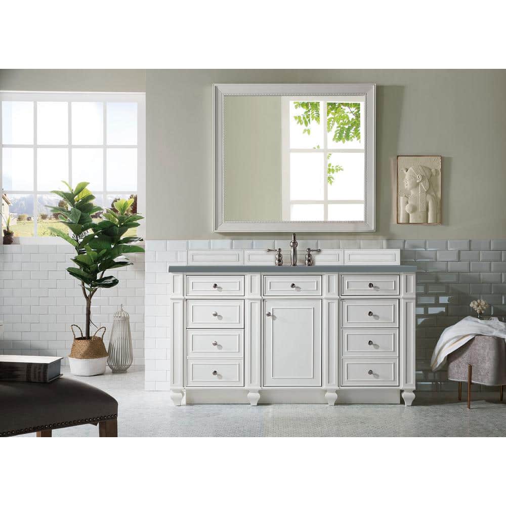 James Martin Vanities Bristol 60" Bright White Single Bath Vanity Cabinet - Image 4