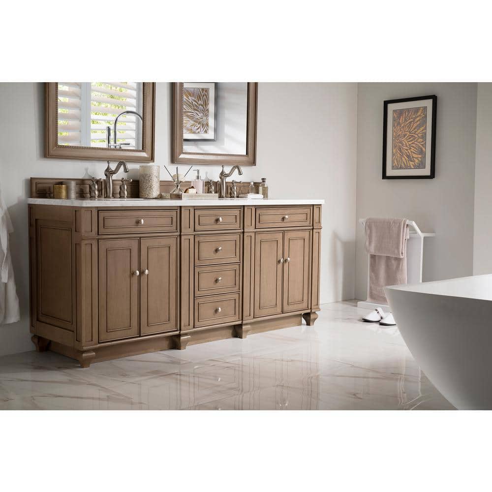 James Martin Vanities Bristol 72" Double Vanity Cabinet, Whitewashed Walnut - Image 3