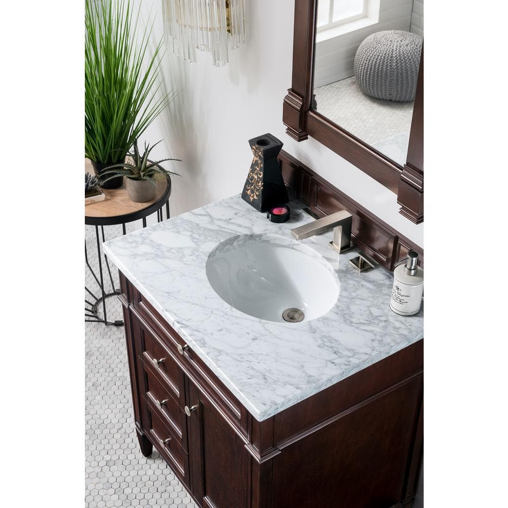 James Martin Vanities Brittany 21.7 x 39.2 Inch Burnished Mahogany Bathroom Vanity Mirror - Image 9