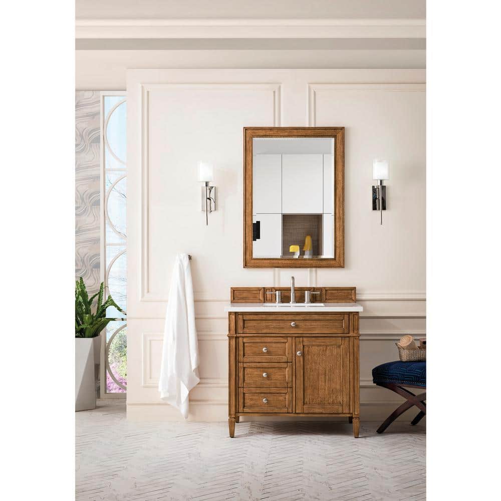 James Martin Vanities Brittany 36" Bathroom Vanity in Saddle Brown with Quartz Top - Image 2