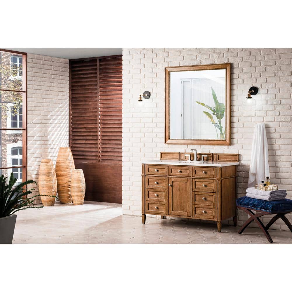 James Martin Vanities Brittany 48" Bathroom Vanity in Saddle Brown with Quartz Top - Image 3
