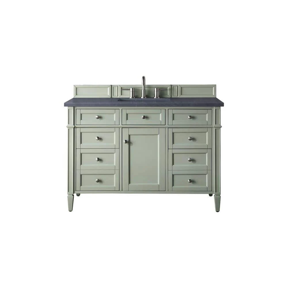 James Martin Vanities Brittany 48" Sage Green Bathroom Vanity with Quartz Top
