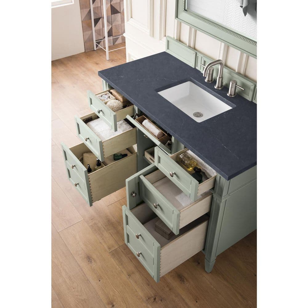 James Martin Vanities Brittany 48" Sage Green Bathroom Vanity with Quartz Top - Image 4