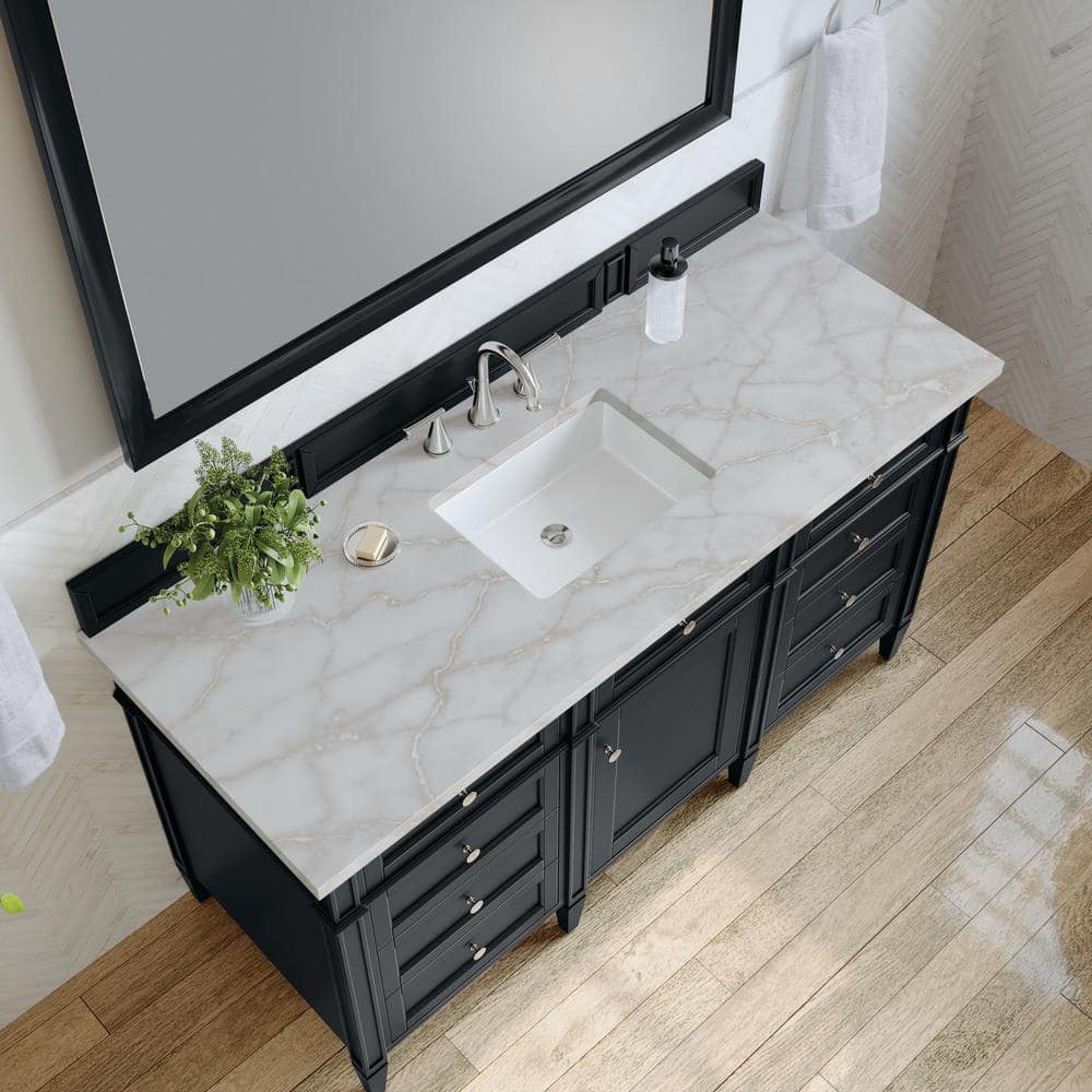 James Martin Vanities Brittany 60" Black Onyx Bathroom Vanity with Quartz Top - Image 5