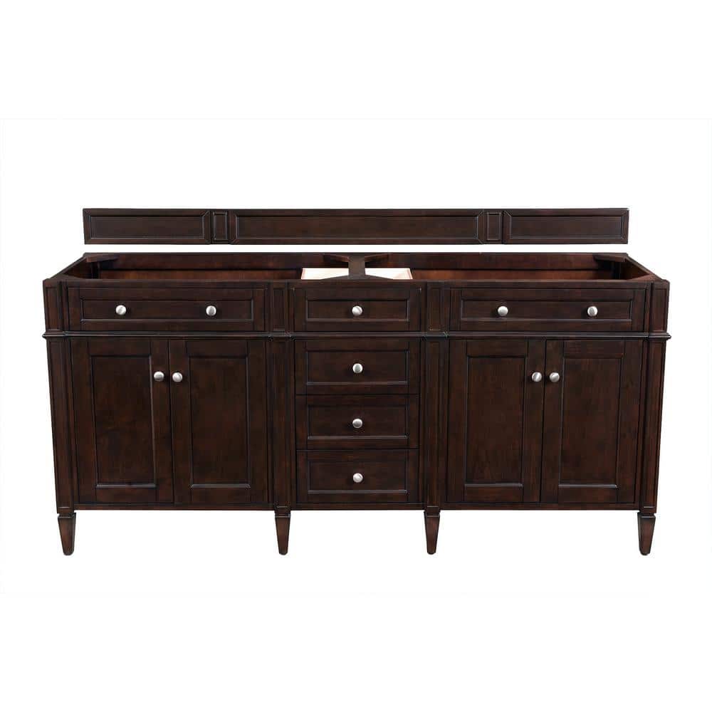 James Martin Vanities Brittany 72" Double Bath Vanity in Burnished Mahogany with Carrara Marble Top - Image 6