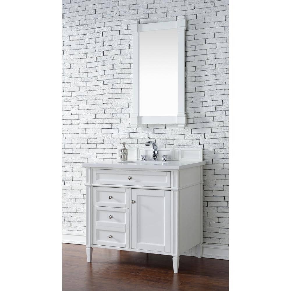 James Martin Vanities Brittany Bright White Rectangular Bathroom Vanity Mirror 21.7 x 39.2 in. - Image 7