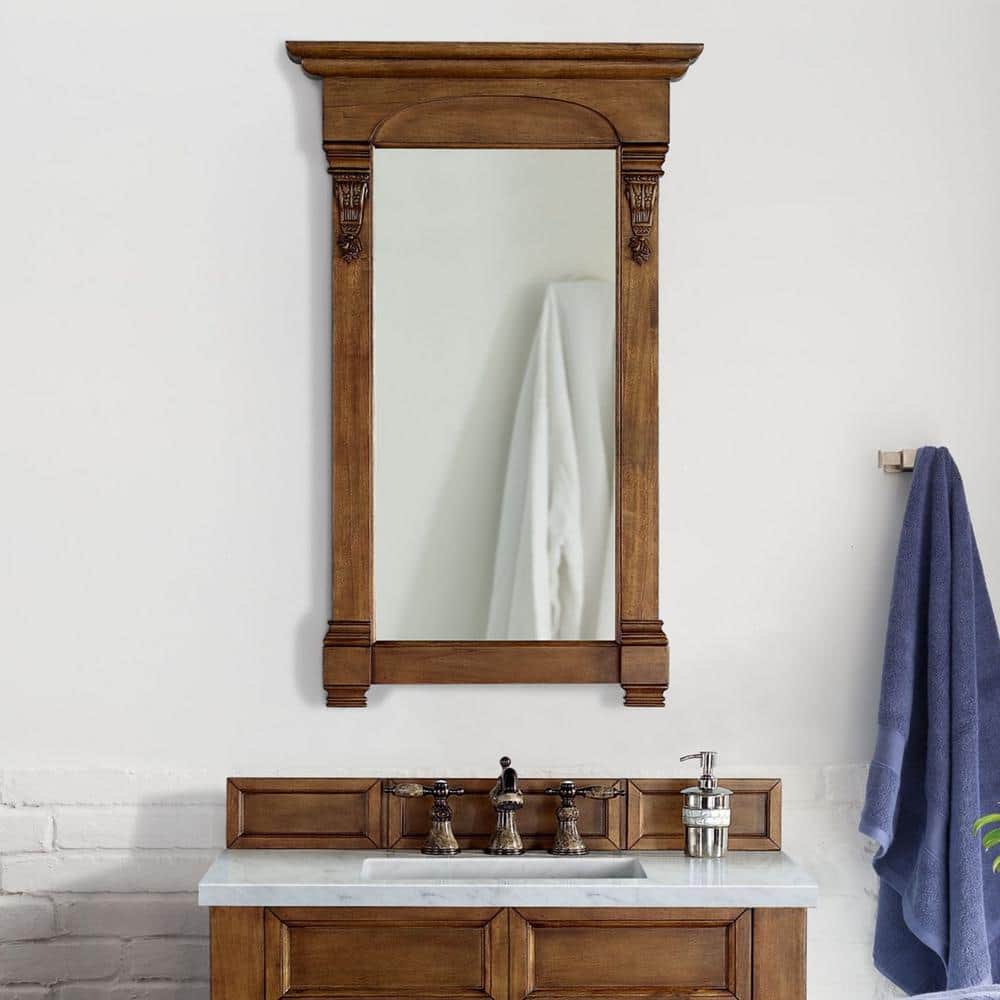 James Martin Vanities Brookfield 26" x 42" Rectangular Bathroom Vanity Mirror in Country Oak - Image 3