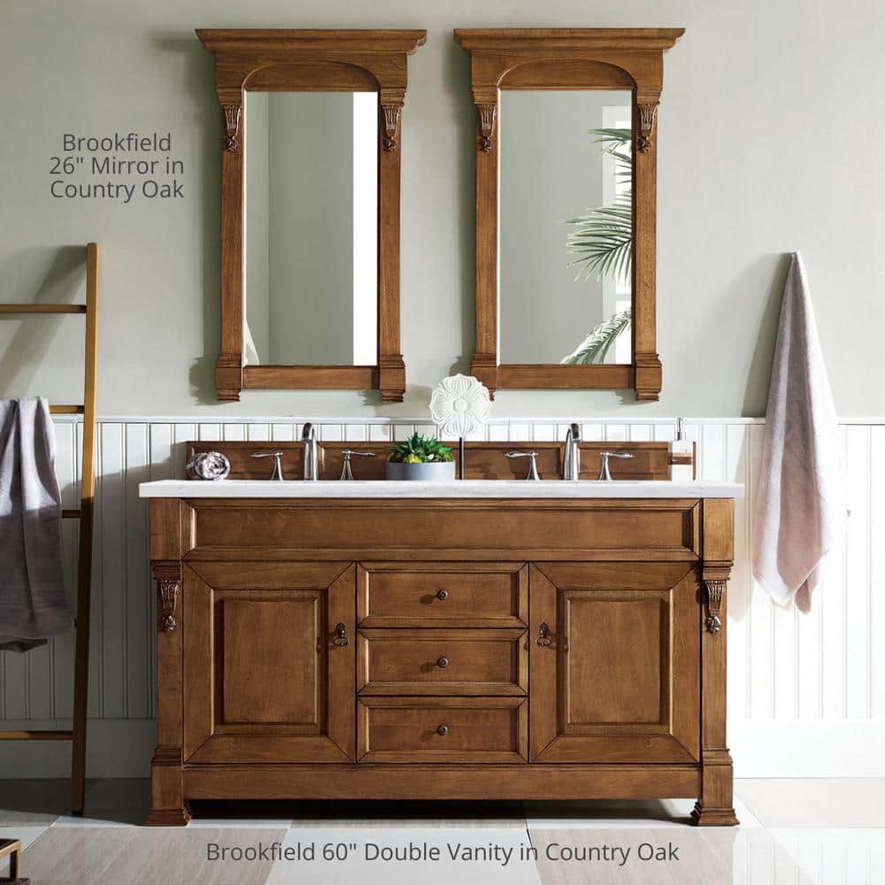 James Martin Vanities Brookfield 26" x 42" Rectangular Bathroom Vanity Mirror in Country Oak - Image 7