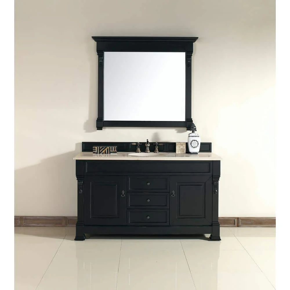 James Martin Vanities Brookfield 47.2" x 41.3" Antique Black Vanity Mirror - Image 5