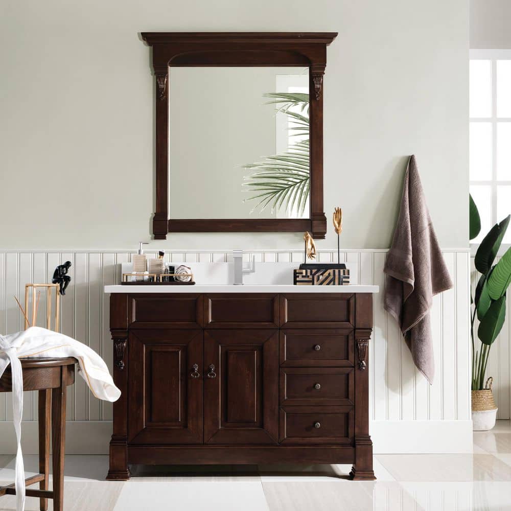James Martin Vanities Brookfield 48" Single Bathroom Vanity in Burnished Mahogany with Quartz Top - Image 2