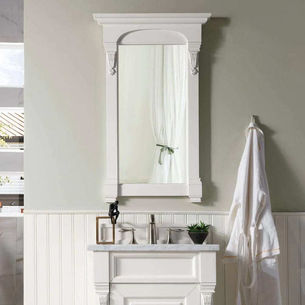 James Martin Vanities Brookfield Bright White Bathroom Vanity Mirror, 26x41.3 Inches - Image 3
