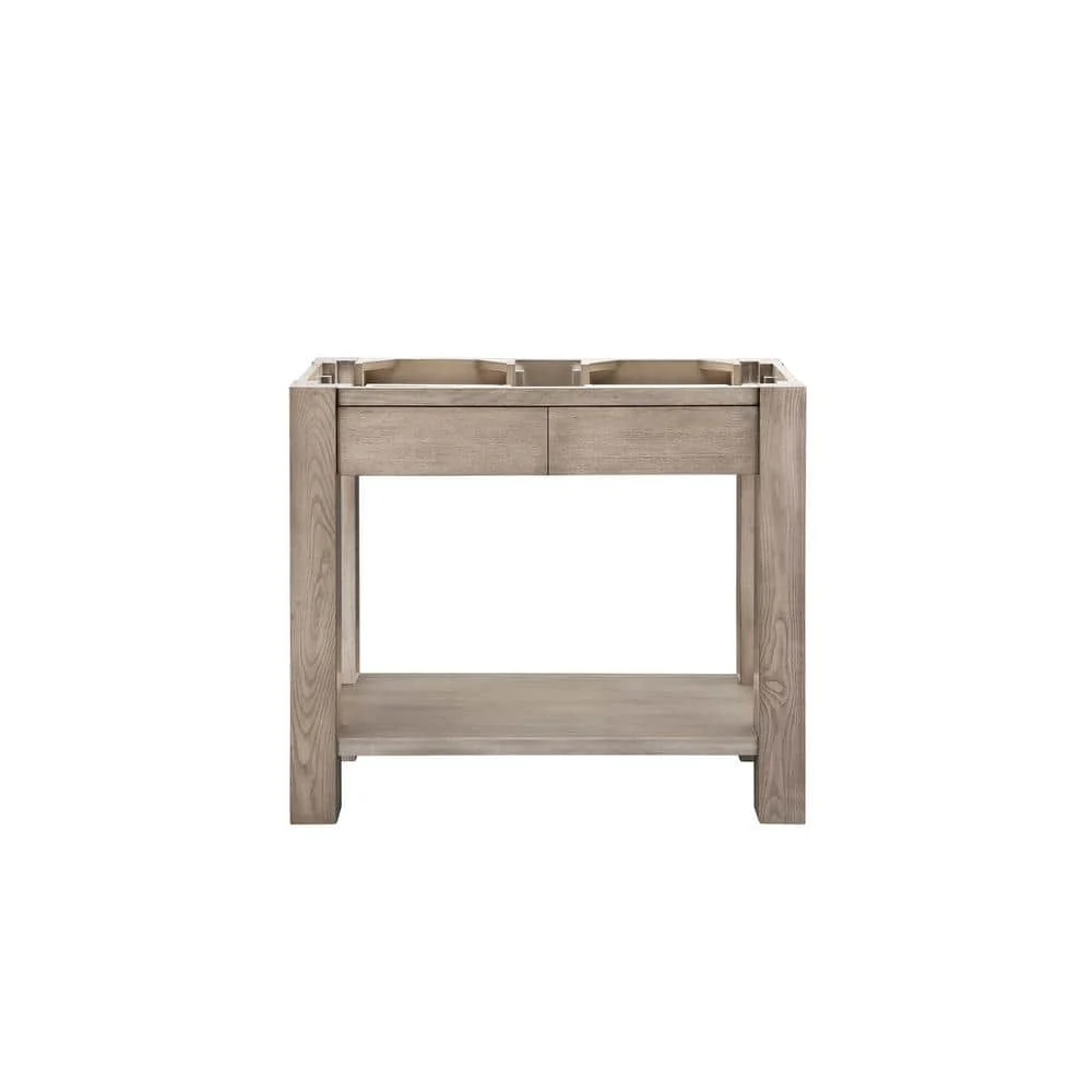 James Martin Vanities Brooklyn 39.4 in. Wood Console Sink with Basin and Leg Combo in Platinum Ash