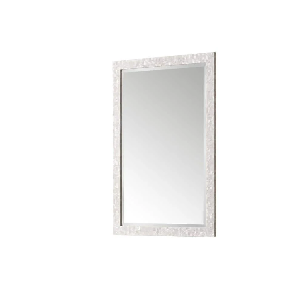 James Martin Vanities Callie 26" x 38" Rectangular Vanity Mirror in White Mother of Pearl - Image 3