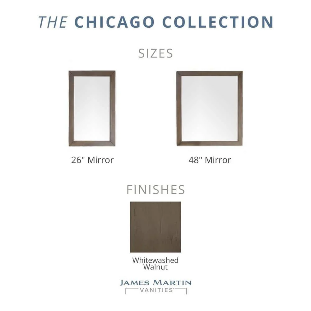 James Martin Vanities Chicago 48" x 42" Whitewashed Walnut Bathroom Vanity Mirror - Image 4