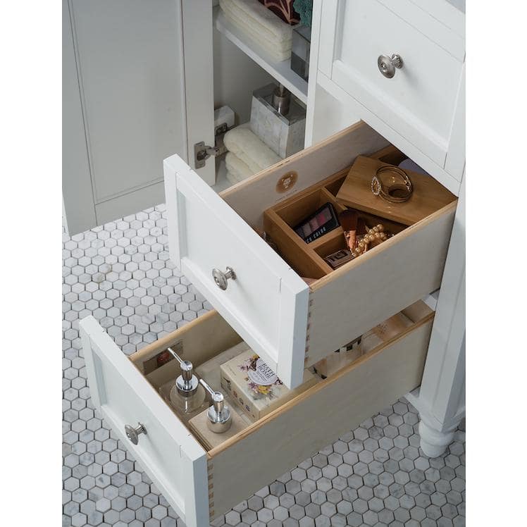 James Martin Vanities Copper Cove Encore 30" Bright White Vanity with Charcoal Soapstone Quartz Top - Image 4