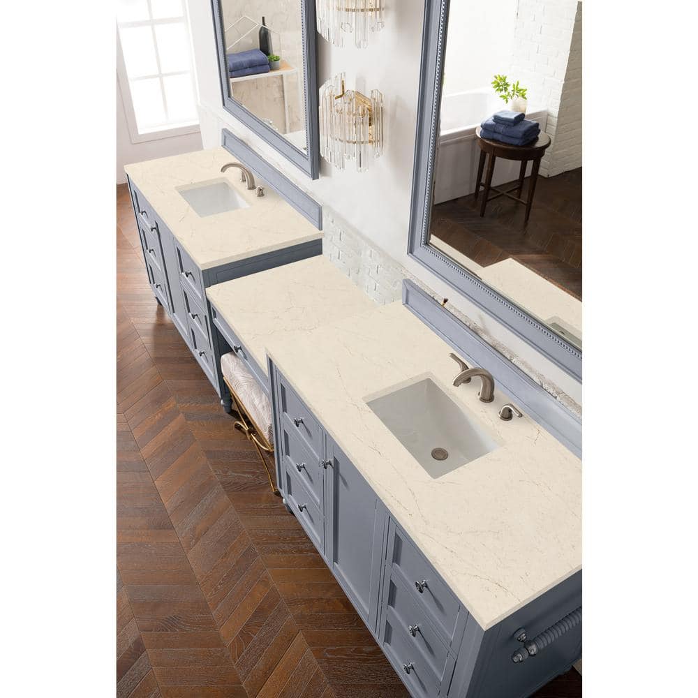 James Martin Vanities Copper Cove Encore Double Bath Vanity, Silver Gray, Quartz Top - Image 3