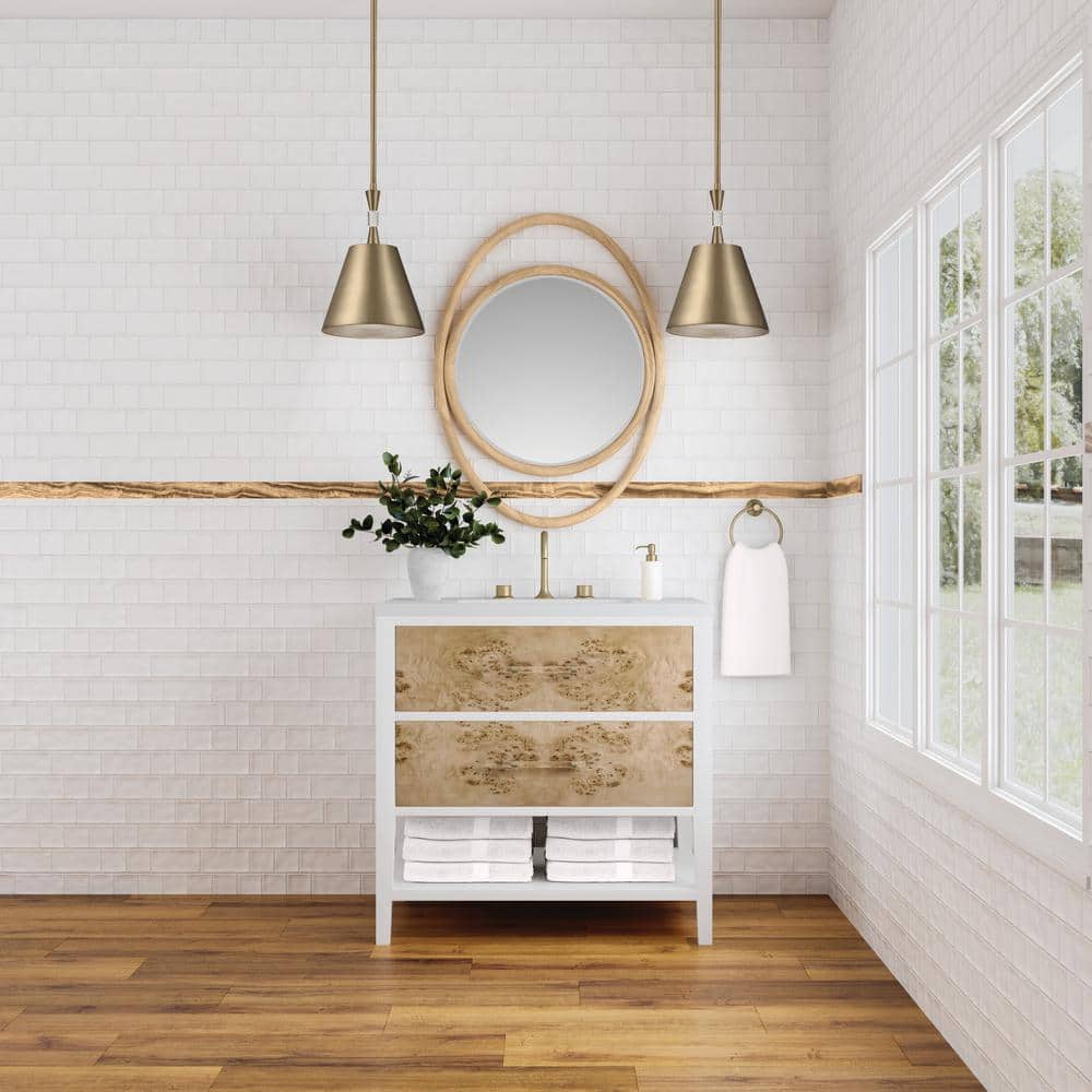 James Martin Vanities Esca 28" x 38" Natural Framed Vanity Mirror - Image 3