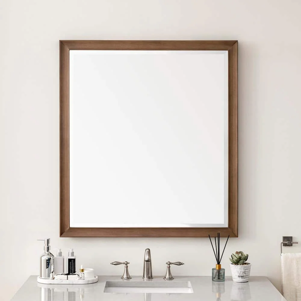 James Martin Vanities Glenbrook 36" x 40" Bathroom Vanity Mirror in White Wash Walnut - Image 2