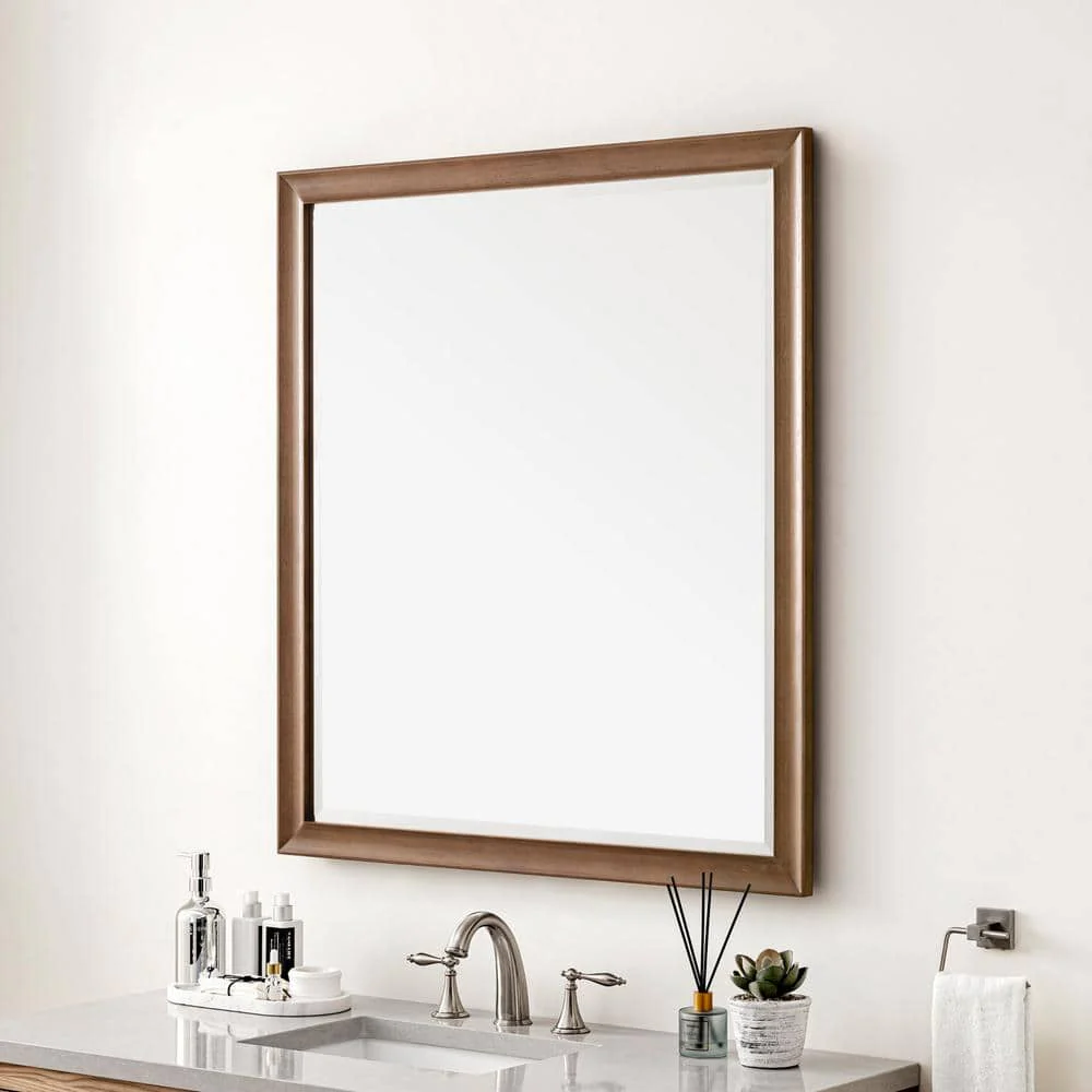 James Martin Vanities Glenbrook 36" x 40" Bathroom Vanity Mirror in White Wash Walnut - Image 3