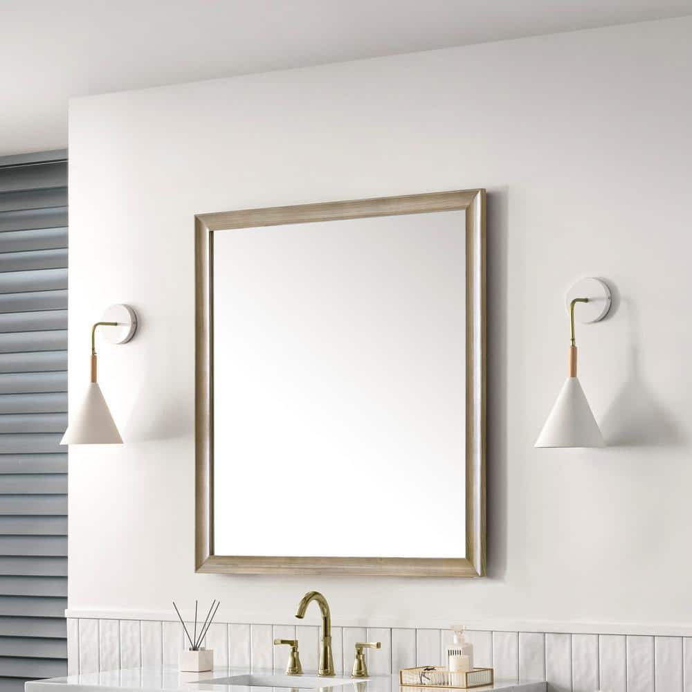 James Martin Vanities Glenbrook 36" x 40" Whitewashed Oak Bathroom Vanity Mirror - Image 2