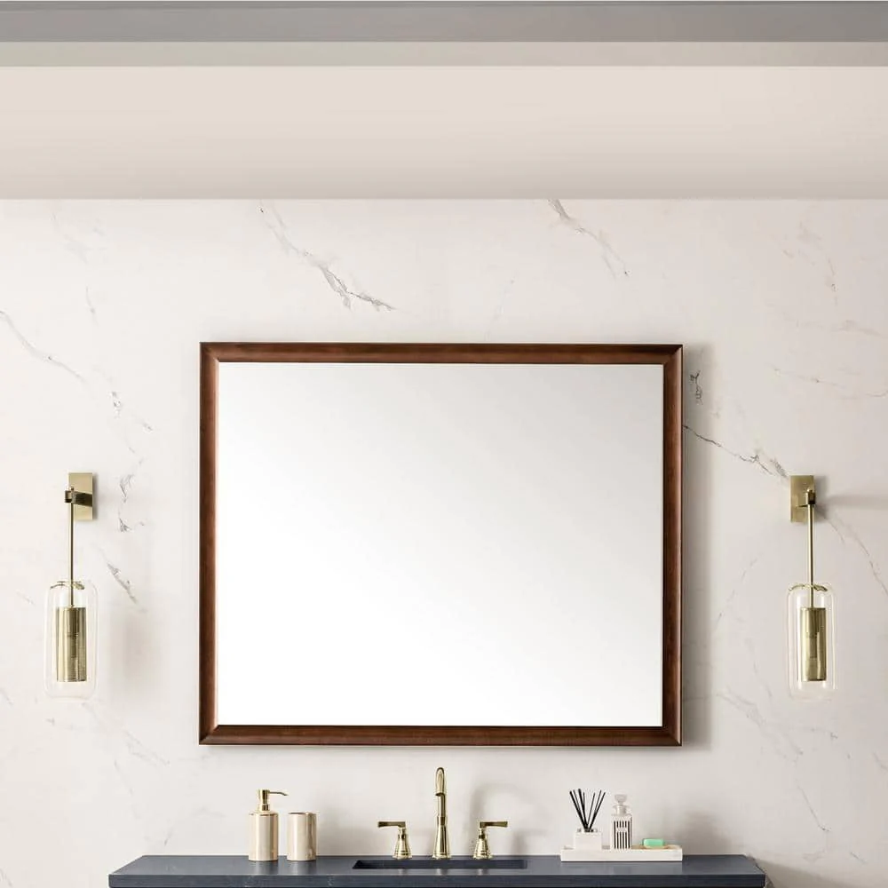 James Martin Vanities Glenbrook 48" Mid-Century Walnut Vanity Mirror - Image 3